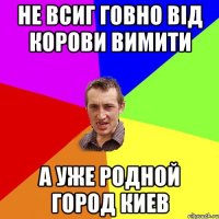 Не всиг говно від корови вимити а уже родной город киев