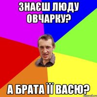 Знаєш Люду Овчарку? А брата її Васю?