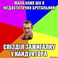 мала каже шо я нєдостаточно брутальний спізділ зажигалку у кандуктора