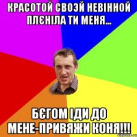 красотой своэй невінной плєніла ти меня... бєгом іди до мене-привяжи коня!!!