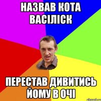 Назвав кота васіліск Перестав дивитись йому в очі