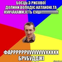 Боєць:з рисової долини,володіє:катаною,та нунчаками,їсть суші!!!!!!!!!!!!!!! Фаррррррууууууууххххх брубудджі