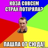 Коза совсем страх потіряла? Пашла от сюда!