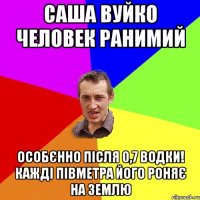 САША ВУЙКО ЧЕЛОВЕК РАНИМИЙ ОСОБЄННО ПІСЛЯ 0,7 ВОДКИ! КАЖДІ ПІВМЕТРА ЙОГО РОНЯЄ НА ЗЕМЛЮ