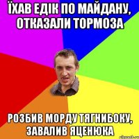 Їхав Едік по майдану, отказали тормоза Розбив морду Тягнибоку, завалив Яценюка