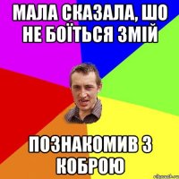 Мала сказала, шо не боїться змій Познакомив з коброю