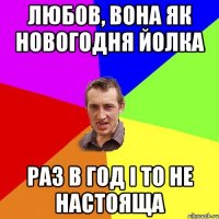 Любов, вона як новогодня йолка Раз в год і то не настояща