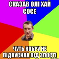 сказав олі хай сосе чуть кобру не відкусила від злості