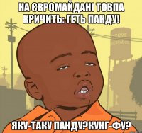 На євромайдані товпа кричить: Геть Панду! Яку-таку Панду?Кунг-фу?