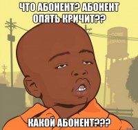 Что Абонент? Абонент опять кричит?? Какой Абонент???