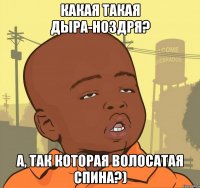 какая такая дыра-ноздря? А, так которая волосатая спина?)