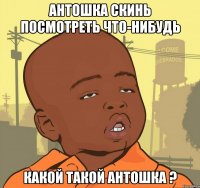 Антошка скинь посмотреть что-нибудь Какой такой Антошка ?