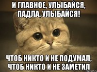 и главное, улыбайся, падла, улыбайся! чтоб никто и не подумал, чтоб никто и не заметил