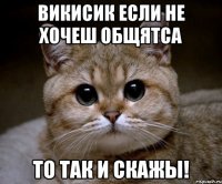 Викисик если не хочеш общятса то так и скажы!