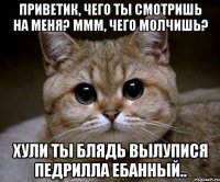 Приветик, чего ты смотришь на меня? ммм, чего молчишь? Хули ты блядь вылупися педрилла ебанный..