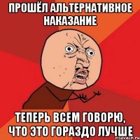 прошёл альтернативное наказание теперь всем говорю, что это гораздо лучше