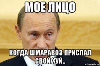 мое лицо когда Шмаравоз прислал свой хуй..