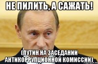 НЕ ПИЛИТЬ, А САЖАТЬ! (Путин на заседании антикоррупционной комиссии)