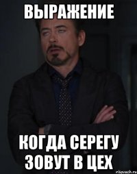 выражение когда Серегу зовут в цех