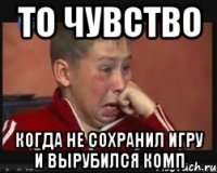 ТО ЧУВСТВО КОГДА НЕ СОХРАНИЛ ИГРУ И ВЫРУБИЛСЯ КОМП