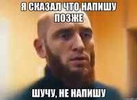 Я сказал что напишу позже шучу, не напишу