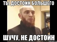 Ты достоин большего Шучу, не достоин