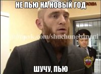 НЕ ПЬЮ НА НОВЫЙ ГОД ШУЧУ, ПЬЮ