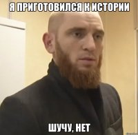 Я приготовился к истории Шучу, нет