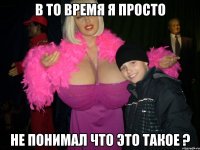 в то время я просто не понимал что это такое ?