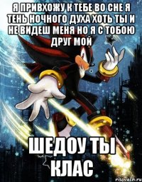 Я привхожу к тебе во сне я тень ночного духа хоть ты и не видеш меня но я с тобою друг мой Шедоу ты клас
