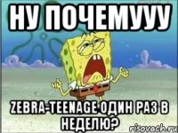 Ну почемууу Zebra-Teenage один раз в неделю?