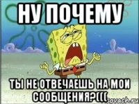 НУ ПОЧЕМУ ТЫ НЕ ОТВЕЧАЕШЬ НА МОИ СООБЩЕНИЯ?(((