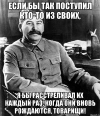 если бы так поступил кто-то из своих, я бы расстреливал их каждый раз, когда они вновь рождаются, товарищи!