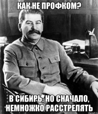 Как не профком? в сибирь, но сначало, немножко расстрелять