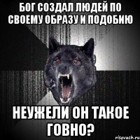 БОГ СОЗДАЛ ЛЮДЕЙ ПО СВОЕМУ ОБРАЗУ И ПОДОБИЮ НЕУЖЕЛИ ОН ТАКОЕ ГОВНО?