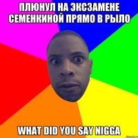 Плюнул на эксзамене Семенкиной прямо в рыло What did you say nigga