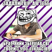 Задали твір, а в тебе є брат, який зберігав сві твори з 9, 10, 11 класів.