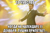 то чувство когда на календаре 11 декабря, Пушик прилетает...