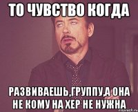 То чувство когда Развиваешь,группу,а она не кому на хер не нужна