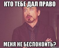 КТО ТЕБЕ ДАЛ ПРАВО МЕНЯ НЕ БЕСПОКОИТЬ?