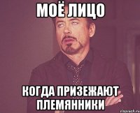 Моё лицо когда призежают племянники
