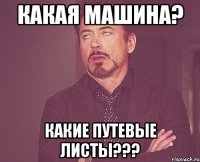 какая машина? какие путевые листы???