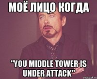 Моё лицо когда "You Middle Tower Is Under Attack"