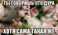 ты говоришь что дура хотя сама такая же