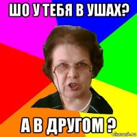 Шо у тебя в ушах? А в другом ?