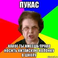 пукас какое ты имеешь право носить китайскую колонку в школу