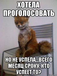 Хотела проголосовать но не успела...всего месяц сроку, кто успеет то?