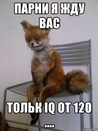 Парни я жду вас тольк IQ от 120 ....