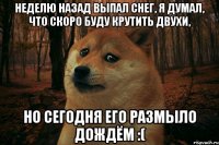 неделю назад выпал снег, я думал, что скоро буду крутить двухи, но сегодня его размыло дождём :(