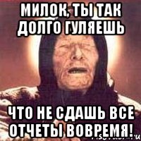 Милок, ты так долго гуляешь что не сдашь все отчеты вовремя!